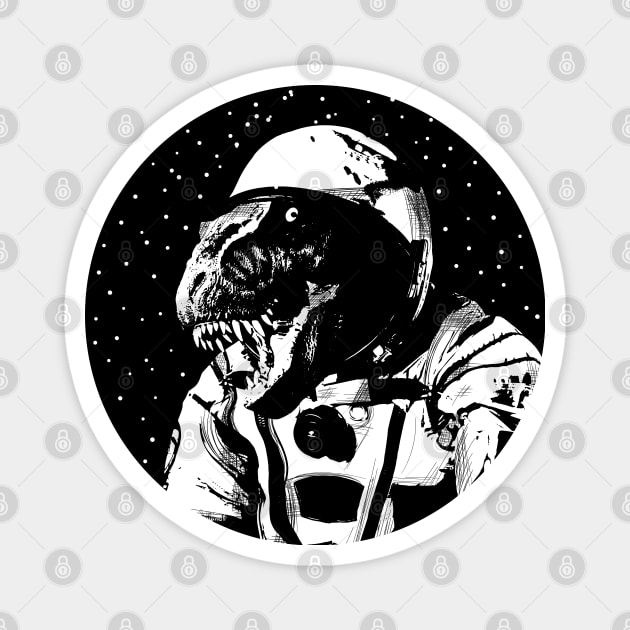 Astronaut Dinosaur Funny Magnet by Ali Kalkanlı
